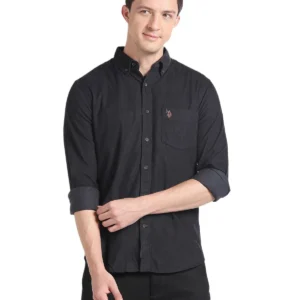 dark sky knitted cord shirt