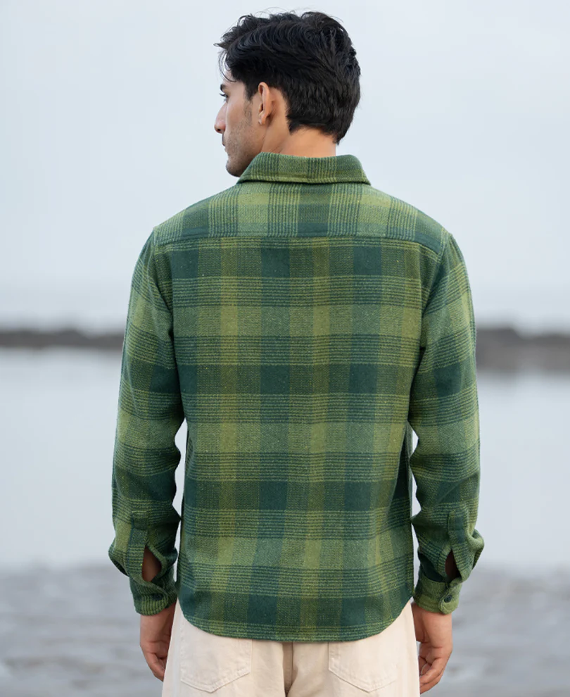 green structured checks shirt green structured checks shirt