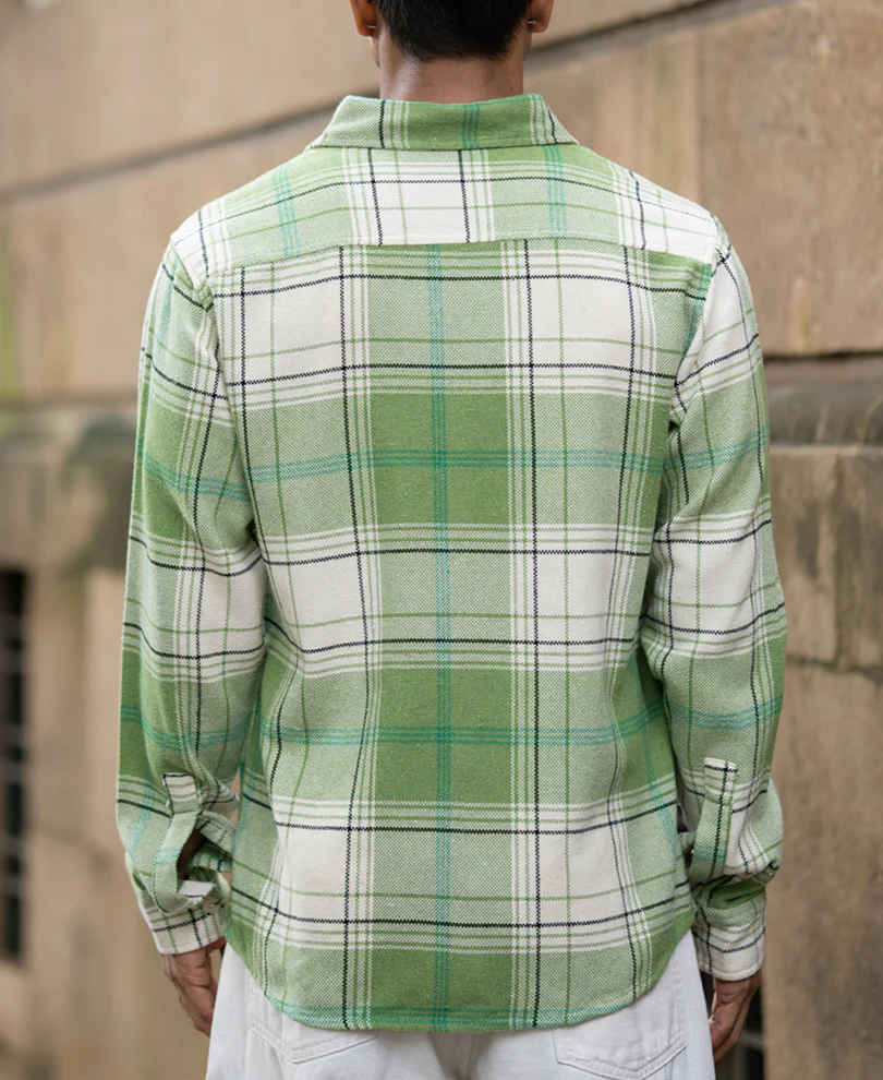 jade green structured checks shirt jade green structured checks shirt