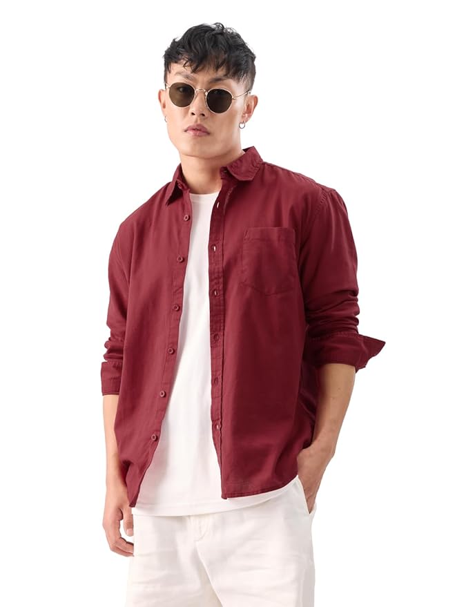 fiery red lightweight full sleeves shirt fiery red lightweight full sleeves shirt