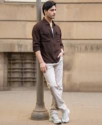coffee brown linen blend zipper shirt coffee brown linen blend zipper shirt