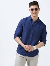 loyal blue linen blend shirt loyal blue linen blend shirt