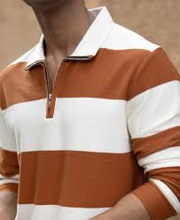 tan lightweight striped t shirt