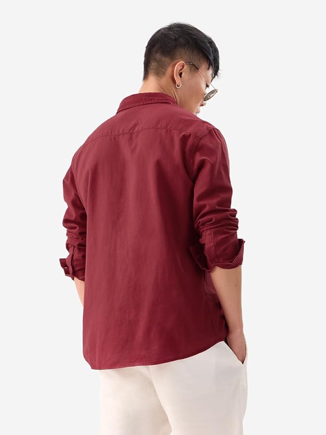 fiery red lightweight full sleeves shirt fiery red lightweight full sleeves shirt