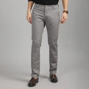 locomotive men grey regular fit solid chinos