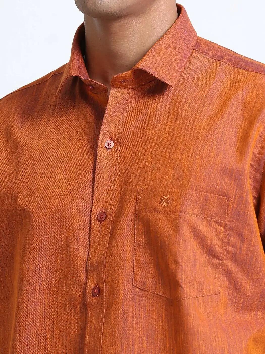 coral orange linen blend shirt coral orange linen blend shirt