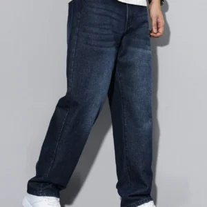 dark blue 5 pocket low rise ankle length classic stretch jeans