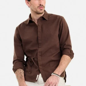 cocoa brown regular fit full sleeve shirt