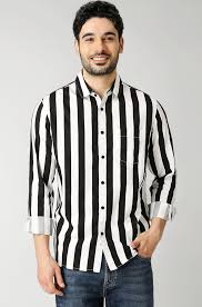 stylish men’s vertical striped casual shirt – classic fit stylish men’s vertical striped casual shirt – classic fit