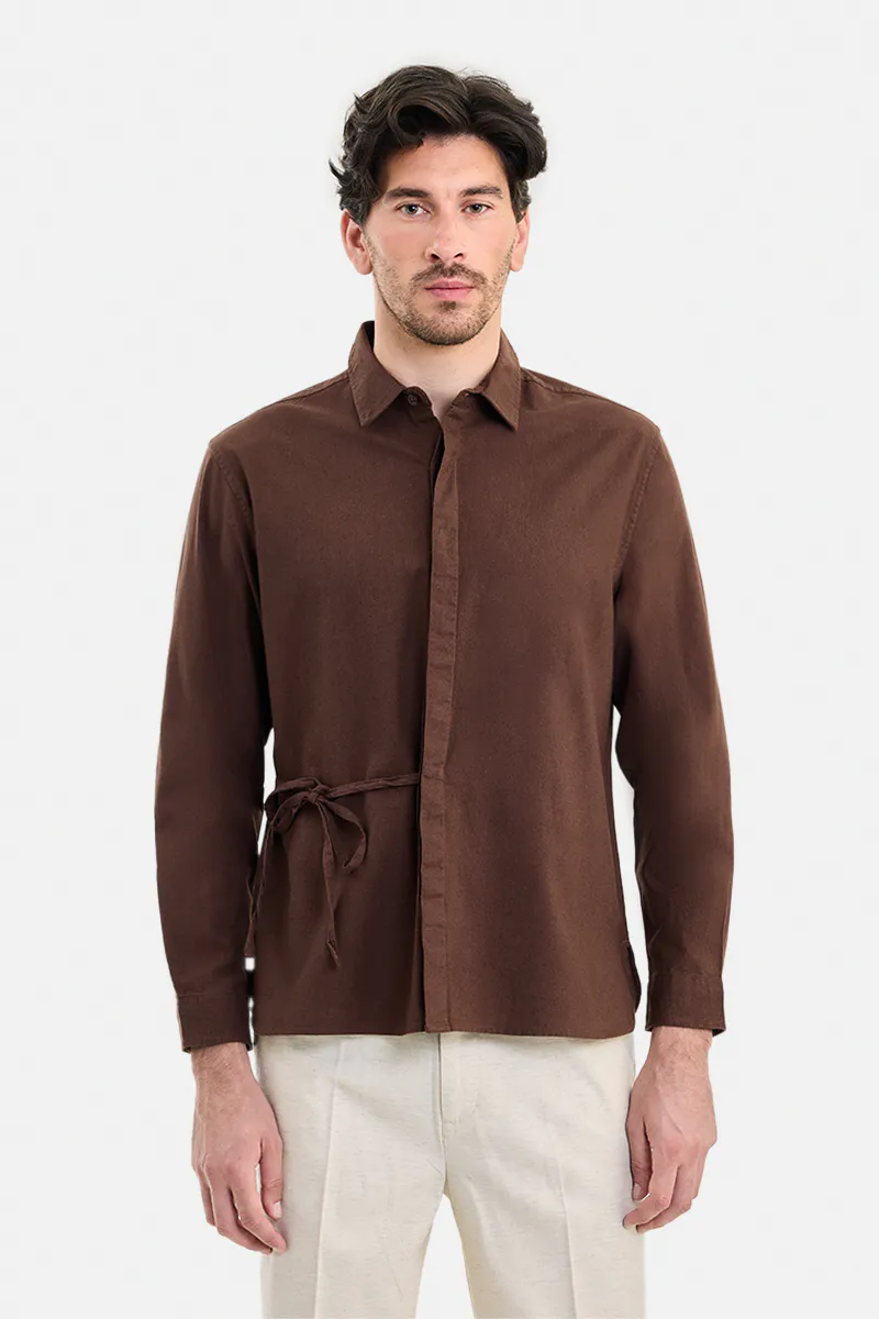 cocoa brown regular fit full sleeve shirt cocoa brown regular fit full sleeve shirt