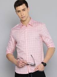 stylish pink & white checkered cotton shirt for men stylish pink & white checkered cotton shirt for men