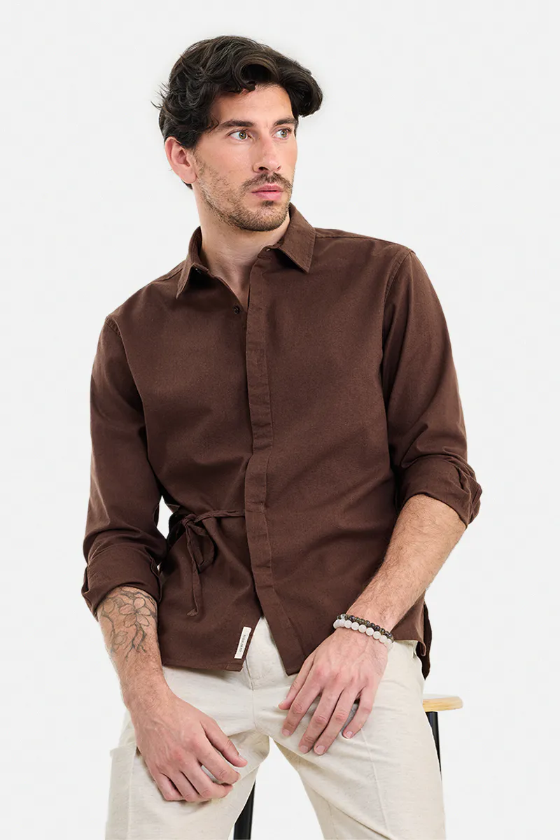 cocoa brown regular fit full sleeve shirt cocoa brown regular fit full sleeve shirt
