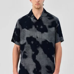 stylish box fit abstract viscose shirts for men