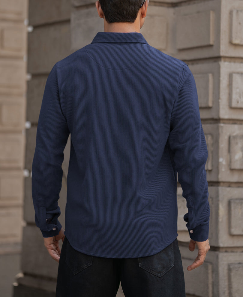 blue corduroy regular fit full sleeves shirt blue corduroy regular fit full sleeves shirt