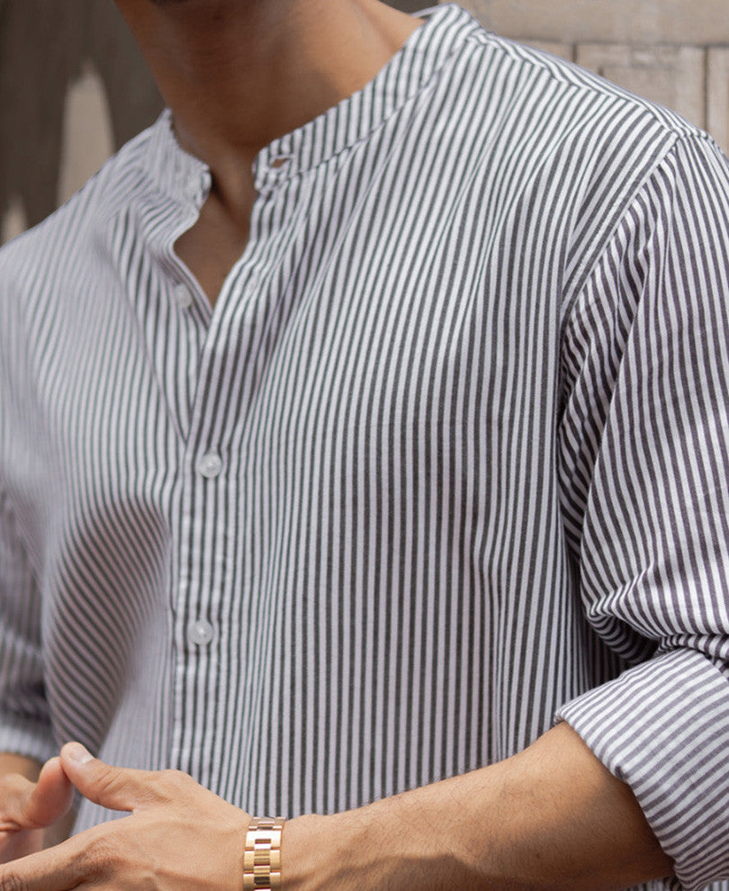 black and white stripes full sleeves shirt black and white stripes full sleeves shirt