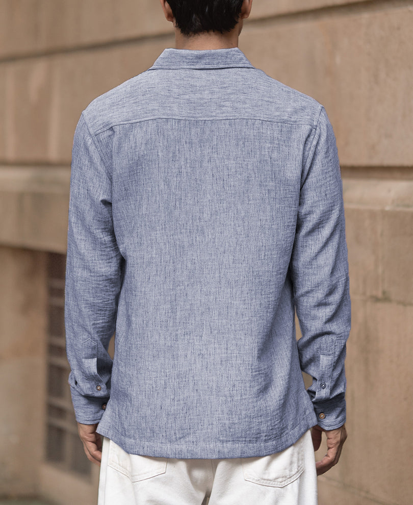 blue slub kurta shirt blue slub kurta shirt
