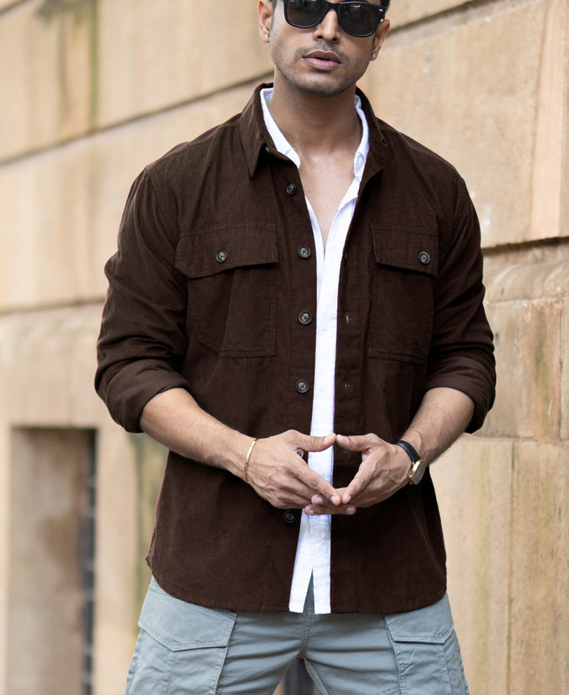 brown corduroy shirt with pockets brown corduroy shirt with pockets