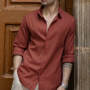 wine oxford shirt