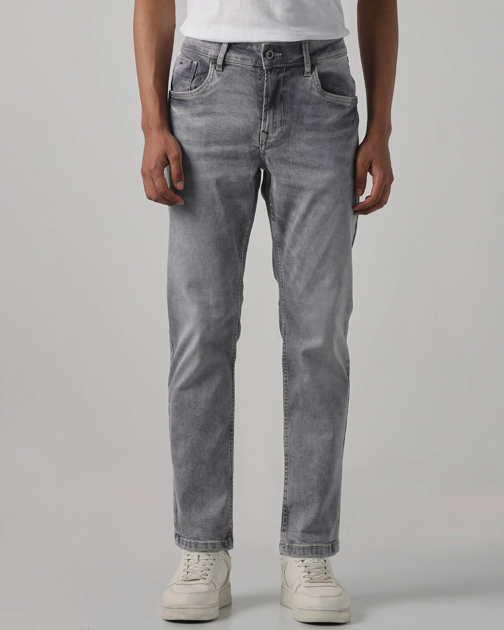 grey 5 pocket mid rise slim straight fit jeans grey 5 pocket mid rise slim straight fit jeans