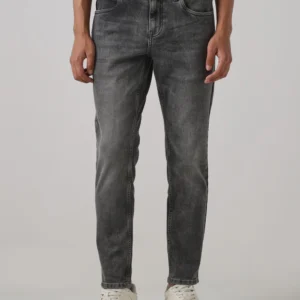 grey 5 pocket low rise ankle length stretch jeans