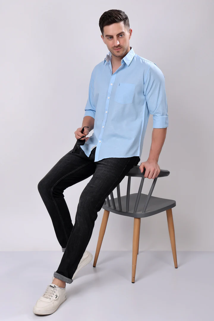 classic light blue shirt – clean casual style classic light blue shirt – clean casual style