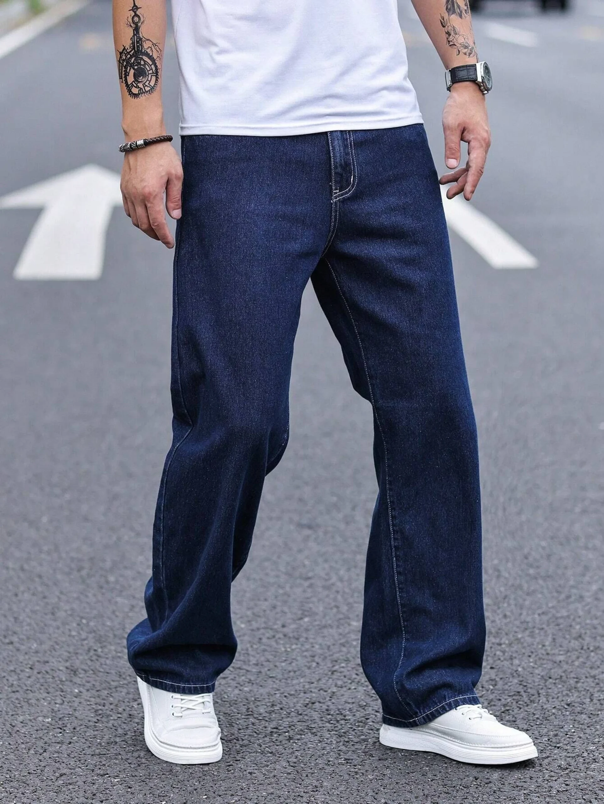 dark blue solid straight fit functional & stylish cargo pant dark blue solid straight fit functional & stylish cargo pant
