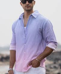 lilac ombre print shirt