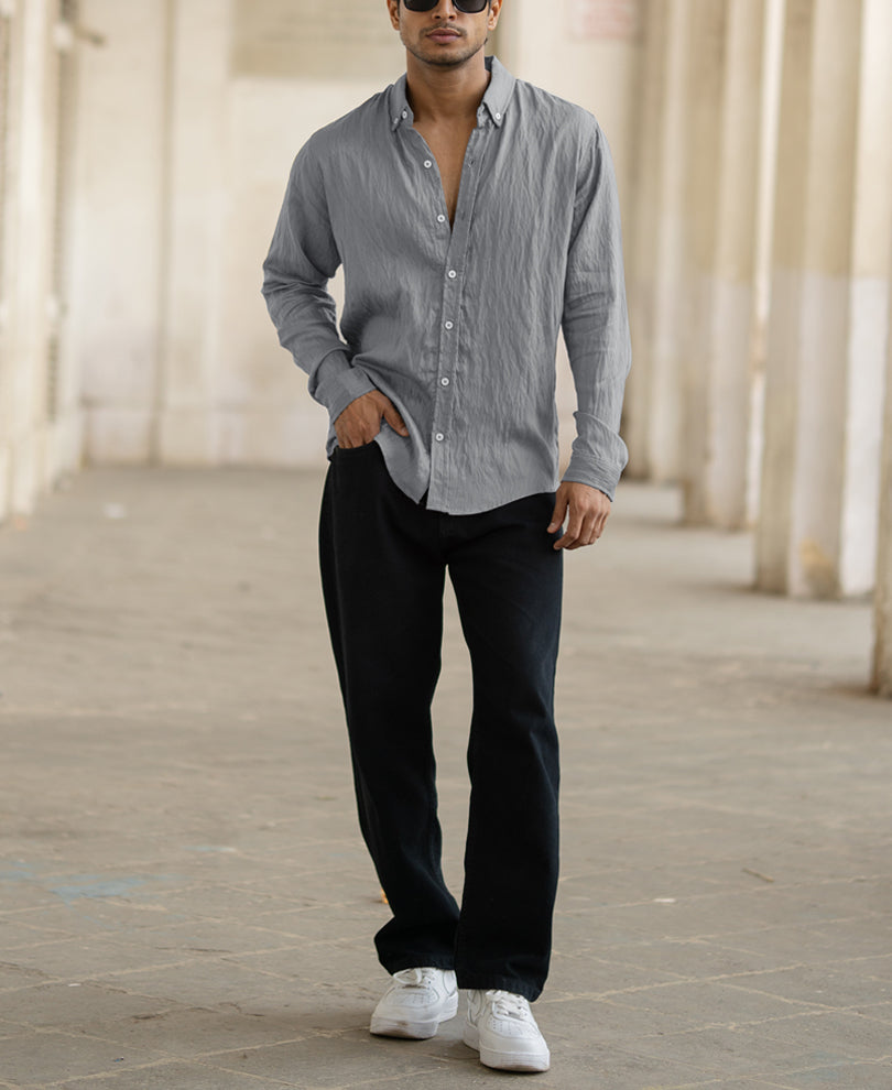 blue plain full sleeves regular fit shirt blue plain full sleeves regular fit shirt
