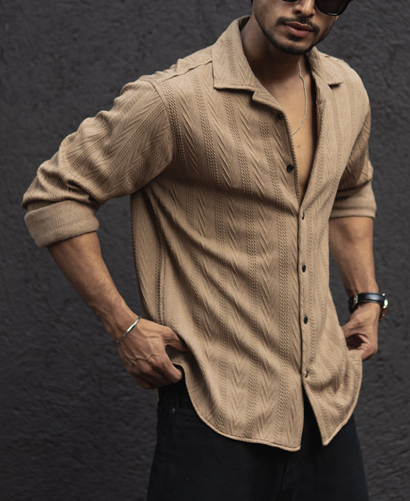 beige structured regular fit shirt beige structured regular fit shirt