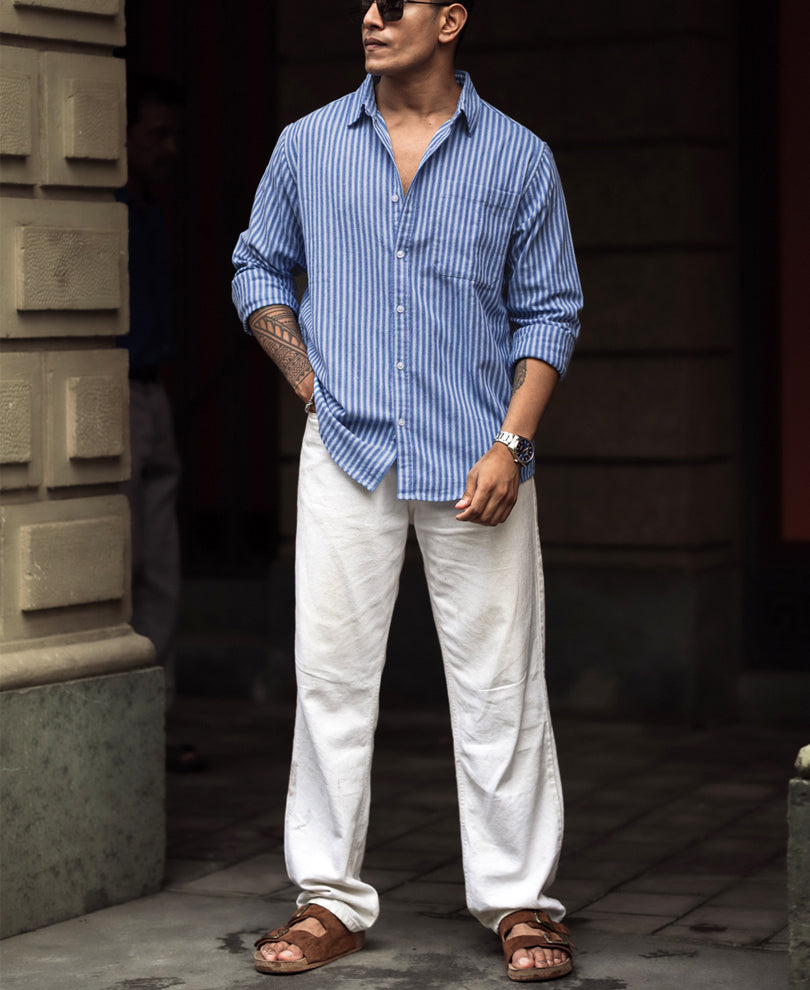 blue stripes full sleeves shirt blue stripes full sleeves shirt
