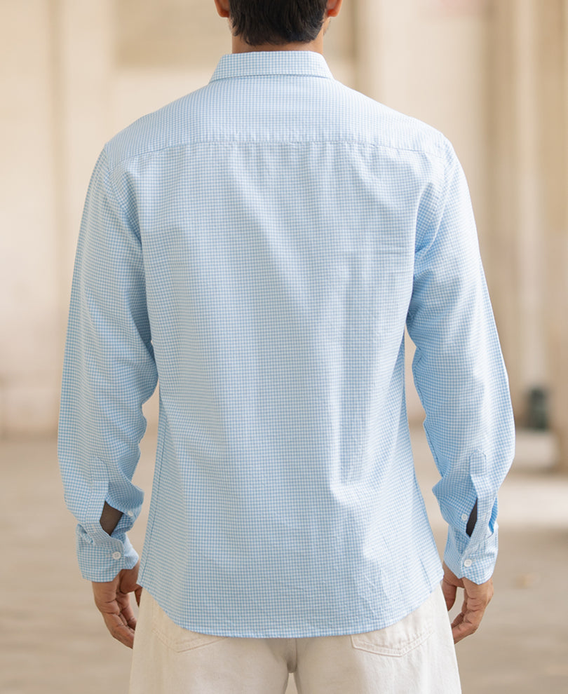 blue micro checked shirt blue micro checked shirt