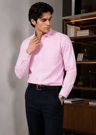 light pink solid slim fit luxe shirts – elegant & modern premium style
