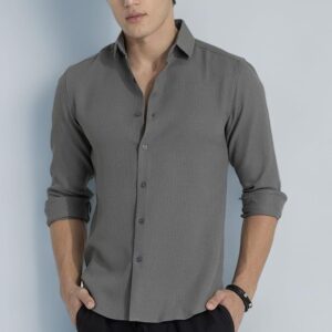 self design slim fit stretch shirts – sleek textured modern style