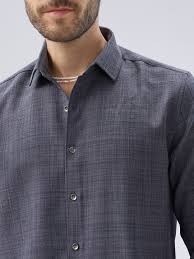 light grey slub textured shirt light grey slub textured shirt