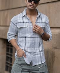 light grey structured checks shacket oversize drop shoulder shirt light grey structured checks shacket oversize drop shoulder shirt