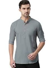 light grey slub kurta shirt light grey slub kurta shirt