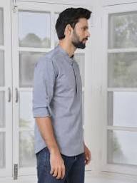 light grey slub kurta shirt light grey slub kurta shirt