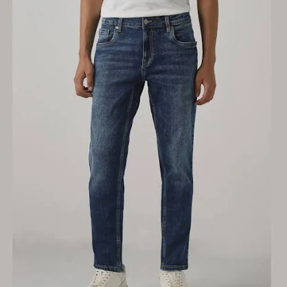 dark blue 5 pocket low rise ankle length stretch jeans dark blue 5 pocket low rise ankle length stretch jeans