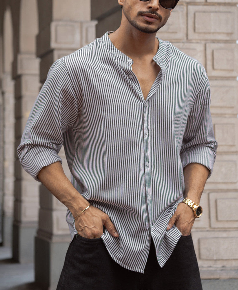 black and white stripes full sleeves shirt black and white stripes full sleeves shirt