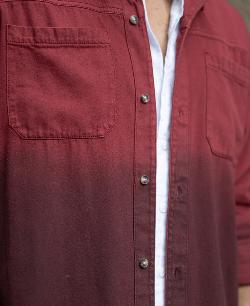 brick red ombre shirt with pockets brick red ombre shirt with pockets