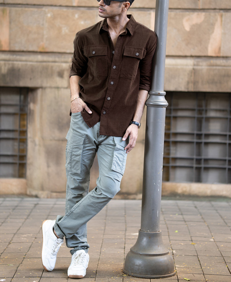 brown corduroy shirt with pockets brown corduroy shirt with pockets