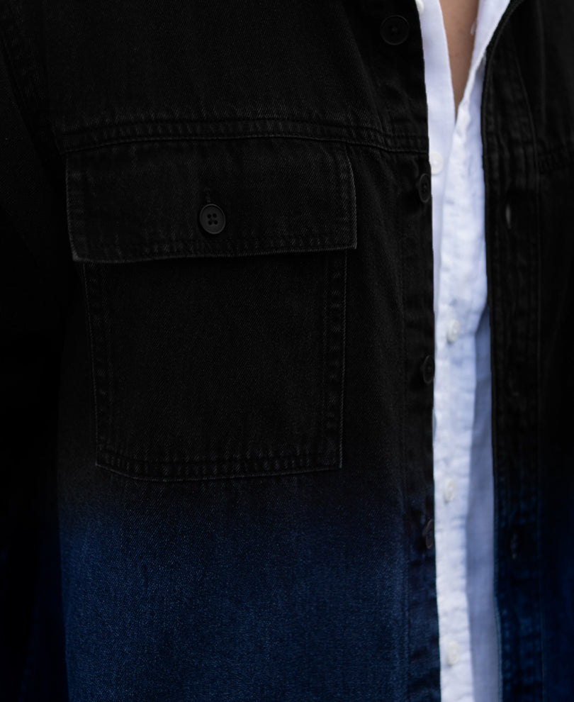 black ombre denim shirt black ombre denim shirt