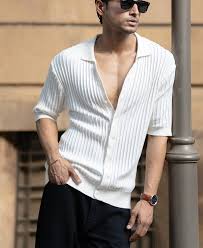 white knit shirt