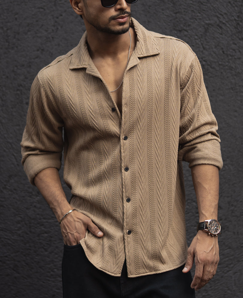 beige structured regular fit shirt beige structured regular fit shirt