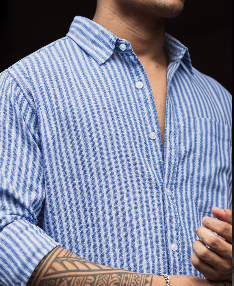 blue stripes full sleeves shirt blue stripes full sleeves shirt