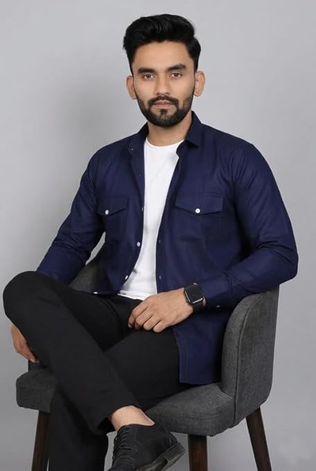 navy blue and white checked regular fit full sleeves shirt navy blue and white checked regular fit full sleeves shirt