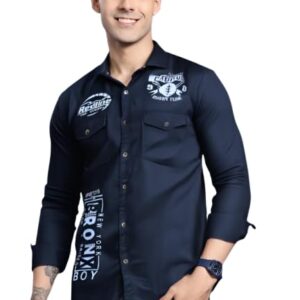 natural linen double pocket shirt