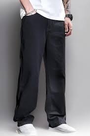 light carbon black baggy fit denim jeans