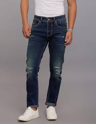 dark blue 5 pocket low rise ankle length stretch jeans