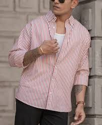 rust stripe shirt